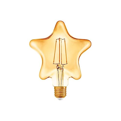 Kovalmax® Lampada a led filamento forma di stella colore ambra con attacco E27 4 W stile vintage retrò luce calda