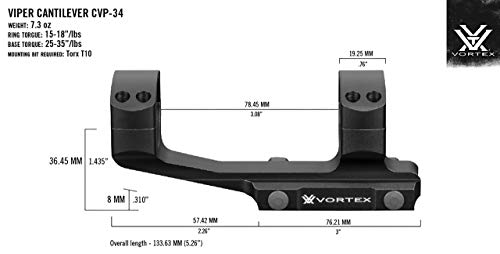 Vortex Optics Pro Extended Viper 34mm Cantilever Mount , Black by Vortex - Image 3