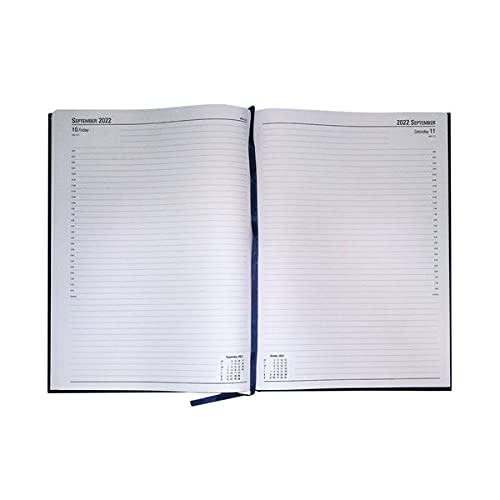 Top Sale 2025 Day Per Page A5 Yearly Diary with Appointments Hard Cover and Matching Ribbon Marker Blue - Image 2