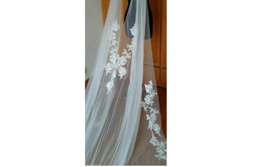 Veste de mariée grande taille blanche cape cathédrale 4m dentelle - 6
