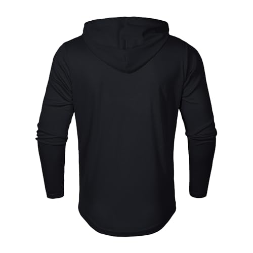 Men's Hoodie Button Down Casual Solid Color Long Sleeves Hooded Tops Drawstring Fashion Lightweight 2024 Pullovers3