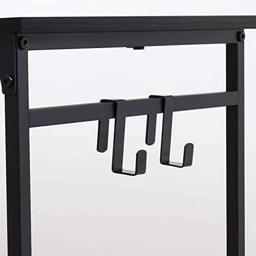 Teamix Small Computer Desk 32Inch Vanity Table 3D Printer Stand Kitchen Shelf Study Writing Home Office Desk Mini Laptop Desk With Hooks Small Spaces Black Metal Frame (Black, 32X16X30 Inch)… #TOP3