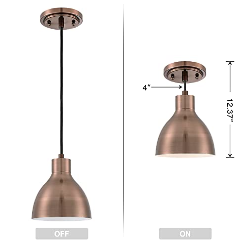Doraimi 1 Light Modern Simple Indoor Mini Pendant With Washed Copper Metal Shade, Pendant Lighting For Bar Dining Room Corridor Living Room Kitchen Island, Led Bulb(Not Include) #TOP1