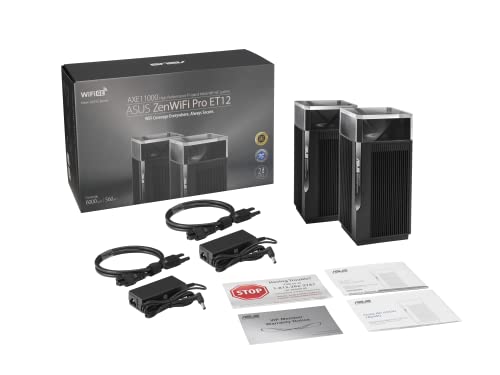 Asus Zenwifi Pro Axe11000 Tri-Band Wifi 6E Mesh System (Et12 2Pk) - Whole Home Coverage Up To 6000 Sq.ft & 6+ Rooms, Dual 2.5G Ports, 6Ghz Band, Aimesh, Included Lifetime Internet Security, Easy Setup #TOP6