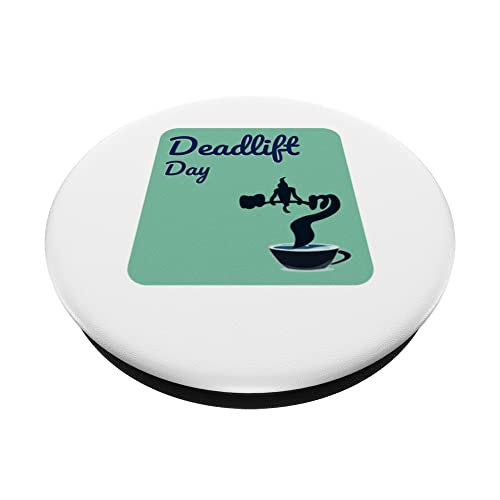 Deadlift Day Powerlifter Squat Benchpress Gym PopSockets Swappable PopGrip, Black - Image 2
