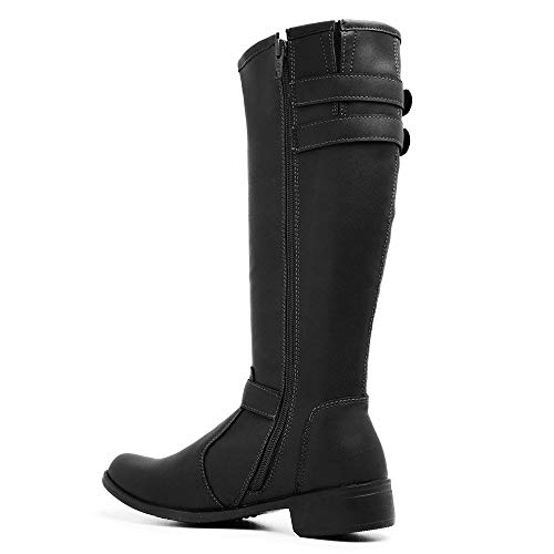 Bota Over The Knee Cano Longo Couro Eco Montaria Feminina Cor:Preto;Tamanho:36