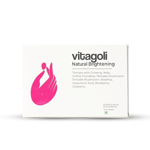 Image of Vitagoli Natural Skin Brightening & Pigmentation Tablets | Collagen Support with Hyaluronic Acid, Tomato Extract & Korean Ginseng | Dark Spot Reduction, Skin Barrier Repair, Hydrates & Glow
