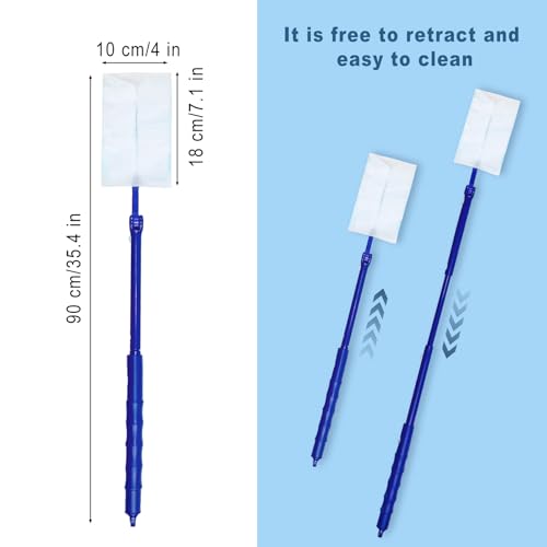 Image of Disposable Duster Refills Bulk, Extendable Heavy Duty Dusters Refills 180 Degree Multi Surface Dusting Brush Replacement Head with Handle for Cleaning Home, Blinds, Ceiling Fans 200 Sets
