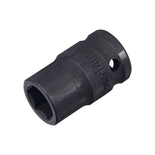 sourcing map 1/2" Drive by 14mm 6-Point Impact Socket, CR-V Steel 1.5" Length, Shallow Metric Sizes