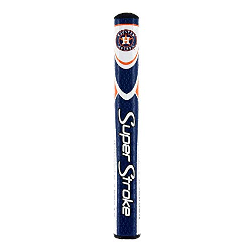 SuperStroke MLB Golf Putter Grip, Houston Astros (Mid Slim™ 2.0) | Cross-Traction Surface Texture and Oversized Profile | Even Grip Pressure for a More Consistent Stroke | Non-Slip Grip