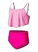 blibean Tween Girls Swimsuits Little Kids Summer Two Piece Bikini Sets Teen Girl Fashion Boho Hawaii Swim Bathing Suits Ruffled Beach Swimwear Traje Baño Niñas Size 8-9 Year Old Rose Pink