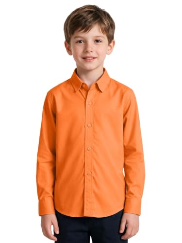 Image of DHTS Boys' Dress Shirts Toddle Boy Long Sleeve Uniform Shirt for Kids