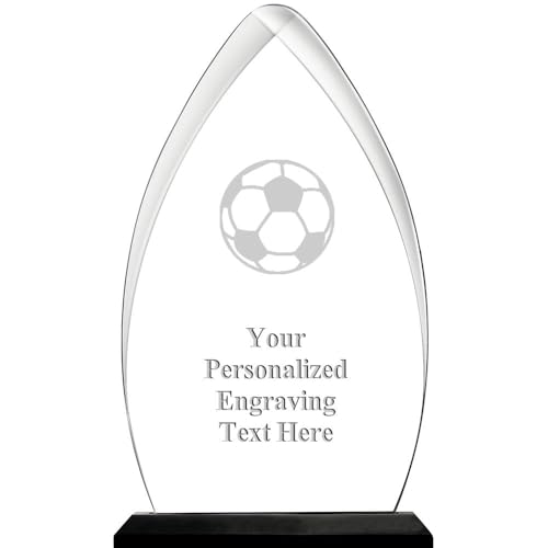 Crown Awards Soccer Acrylic Award Trophy, 6.75" H Custom Soccer Ball Award, Engraving Included