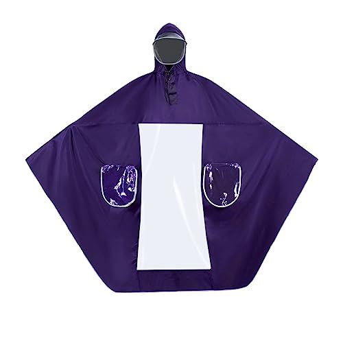 Image of HAOZAIKEJI Universal Motorcycle Raincoat Waterproof Hoodie Rain Cape Reusable Bike E-bike Rain Coat Mobility Scooter Outdoor Rain Poncho with Detachable Hat Brim Reflective Strip for Men Women
