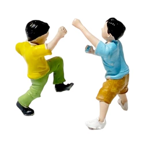 SZLIFE Figura di Persone in 1/64, Modello di Persone minuscole in Resina per edifici architettonici, Scena Fai da Te, Giardino delle Fate, Ragazzi Giocosi