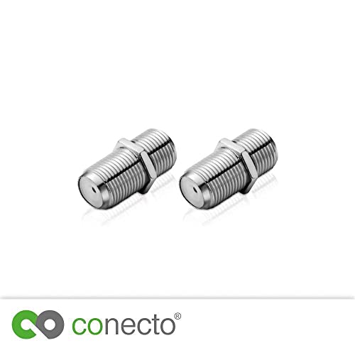 conecto Złącze F, złącze F, gniazdo F na gniazdo F, adapter do przedłużenia kabla antenowego/kabla koncentrycznego, zestaw 2 szt