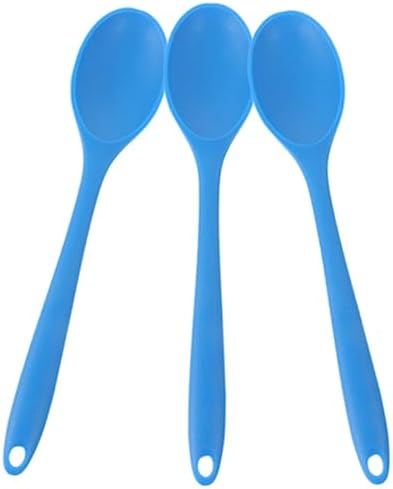 Baking Spoons 3pcs Silicone Spoon Coffee Stirrers Household Gadgets Long Handle Spoon Stirring Mixing Spoon Coffee Stuff Spoon Supplies Blender Silicone Spoons