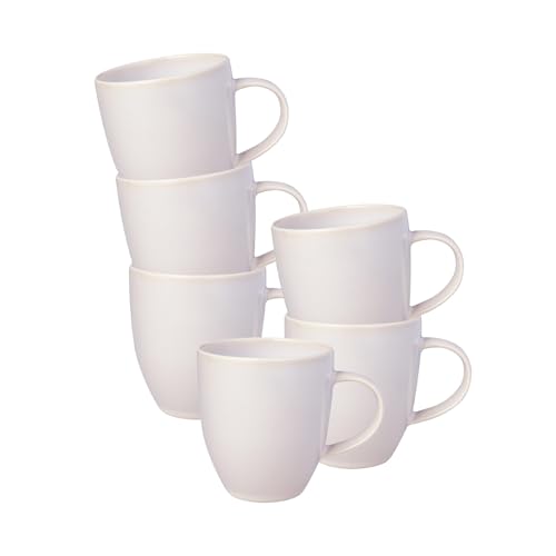 Villeroy & Boch like. by Crafted Cotton Becher mit Henkel 6er Set, 350 ml, Kaffeebecher mit Reaktivglasur, Premium Porzellan, Beige, 19-5183-9651