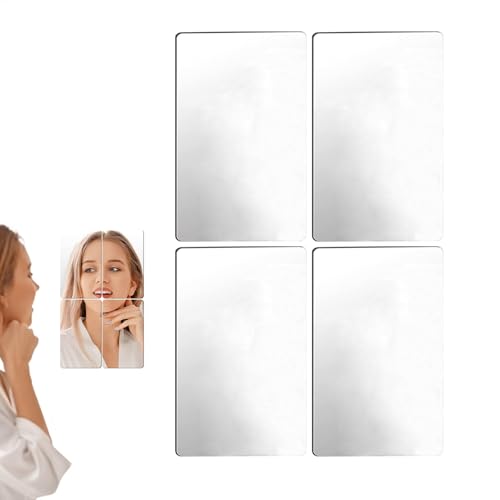 Adhesivo de pared con espejo corporal, espejo acrílico cuadrado extraíble, espejo flexible para maquillarse, azulejos de espejo para pared, lámina de espejo acrílico, espejo autoadhesivo, espejo