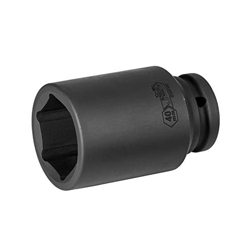 Image of Jetech 3 /4-Inch Drive 40mm Deep Impact Socket with 6-Point Design, Heat-Treated Chrome Molybdenum Alloy Steel, Metric