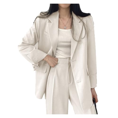 Catálogo para Comprar On-line Trajes de vestir para Mujer - 5 favoritos. 39 Conjunto de blazer de 2 piezas para mujer de primavera y otoño de 2025, casual, holgado, largo, chaqueta y pantalones de pierna ancha, bolsillos, Blanco, XX-Large