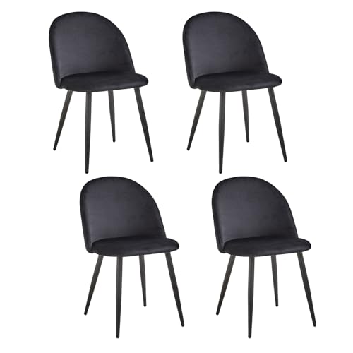 Jzgorc Pack De 4 Silla De Comedor, Silla De Comedor De Terciopelo Suave, Silla De Cocina Con Patas De Metal, Silla De Comedor Moderna Con Almohadilla Protectora Ajustable - Negro Jzgorc Pack De 4 Silla De Comedor, Silla De Comedor De Terciopelo Suave, Silla De Cocina Con Patas De Metal, Silla De Comedor Moderna Con Almohadilla Protectora Ajustable - Negro