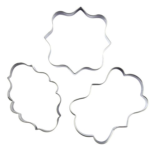 Eoonfirst Plaque Frame, Square Frame Plaque, Fancy Oval Stainless Steel Cookie Cutter Set