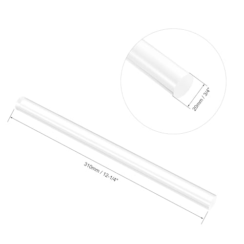 Image of uxcell Acrylic Round Rod, Clear,3 /4 inch Diameter 12-1 /4 inch Length, Solid Plastic PMMA Bar Stick