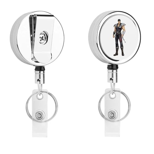 名札ホルダー 北斗の拳 IDカードホルダ ネームホルダー 伸縮キーホルダー 定期入れ ステンレス製 おしゃれ リールキーホルダー 社員証 紛失防止 引き込み式 最長62cm プレゼント