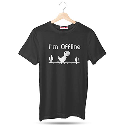Image of DUDEME I'm Offline T-Shirt, 100% Cotton T-Shirts for Programmer, Coding, Developer, Software Mens, Round Neck T Shirts for Women, Half Sleeve Tshirt for Men