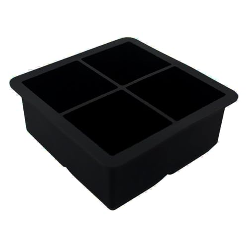 Forma de gelo silicone 4 cavidades (Preto)