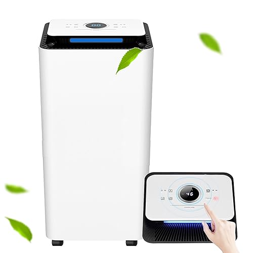 DéShumidificateur 12L/Jour, DéShumidificateur Industriel De Sous-Sol (20-80㎡), RéServoir D'Eau 2,5L, Programmable, Avec Mode SéChage/Purification De L'Air, Drainage Continu