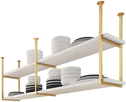 Stylish Ceiling-Mounted Wine Rack - Floating Suspended Holder for Bottles & Glasses - Elegant Kitchen Bar Decorative Storage Shelf - Home Decor Organizer