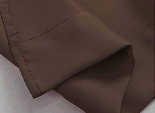 2 Pieces Valances For Window Blackout Valance Curtains Primitive Scalloped Kitchen Valances Rod Pocket Window Valances For Living Room Bedroom, 52X18 Inch Brown Farmhouse Valances #TOP3