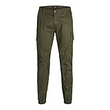 bequem JACK & JONES Herren JJIPAUL JJFLAKE AKM 542 Nigh PS Jeans, Olive Night, 48/34