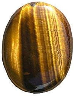 Natural Tiger Eye Stone 10.25 Ratti 9.25 Carat Natural Earth Mined AA+ Quality Lab-Certified Natural Tiger Eye/Tiger Stone/Tiger's Eye Chitti Loose Gemstone for Men's and Women's, Small