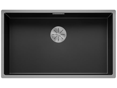 BLANCO CLARON 700-IF Dark Steel | Edelstahl Spüle | Einbauart: Einbau von Oben & Flächenbündig | für 80 cm breite Unterschränke | Widerstandsfähig gegenüber Kratzern | Großes Beckenvolumen