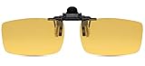 JESSIEDANTON HD Night Vision Polarized Clip-on Flip Up Metal Clip Rimless Sunglasses, Lightweight, S