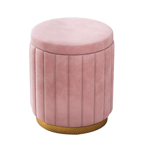 Pouf rond Sto Ottoman en velours avec couvercle de rangement