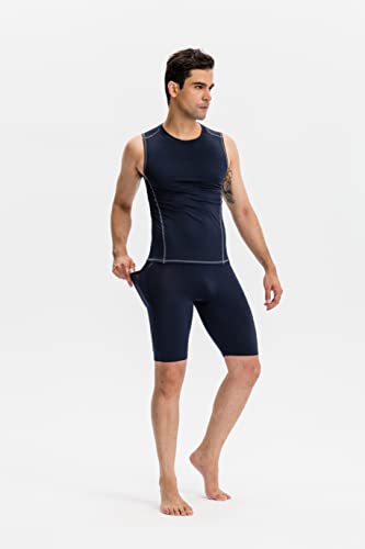 Anawakia Compression Shorts For Men Pocket Compression Spandex Underwear Shorts Running Workout Athletic White Large #TOP7
