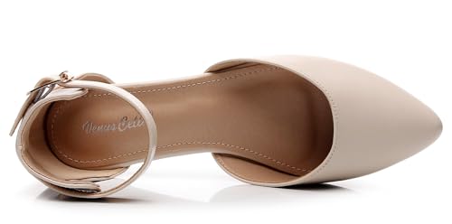 VenusCelia Women's D'Orsay Strap Flat Shoe (8 M US,Beige-PU) by VenusCelia - Used condition - Image 5