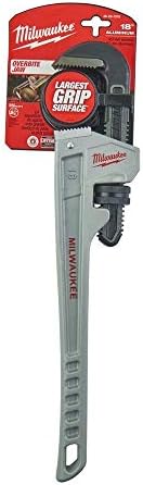 Milwaukee 48 22 7218 18-Inch Aluminium Pipe Wrench - Red/Black/Silver