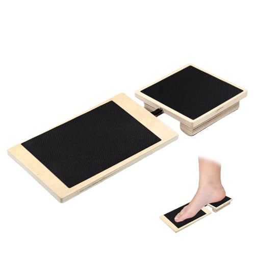 Teccfly Ankle Foot Strengthener Balance Board Exerciser,Wooden Non Slip,Single Leg Stability Trainer Balance Board, Posture Corrector Foot Stretcher for Plantar Fasciitis Relief & Physical Therapy