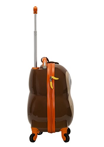 Rockland Jr. Kids' My First Hardside Spinner Luggage, Telescoping Handles, Light And Dark Brown, Black And White, Carry-On 19-Inch #TOP1