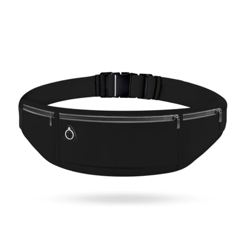 Riñonera Deportiva Hombre y Mujer Impermeable Viaje Cinturón de Dinero Senderismo Ciclismo Running Riñoneras Correr Moto Acampada Comprar Negro