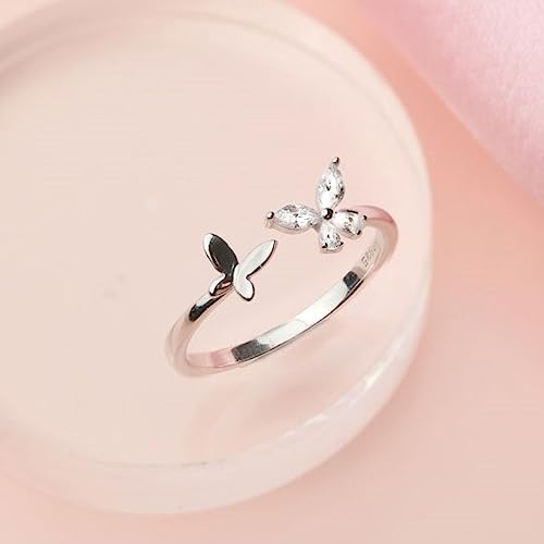 Image of ZAVYA 925 Sterling Silver Butterfly Ring | Gift for Women & Girls | With Certificate of Authenticity and 925 Hallmark