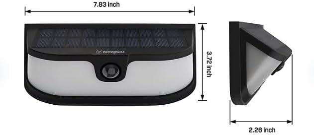 Westinghouse Solar LED Wall Lights, 1200 Lumens, Motion Activated, 2 Pack, Black