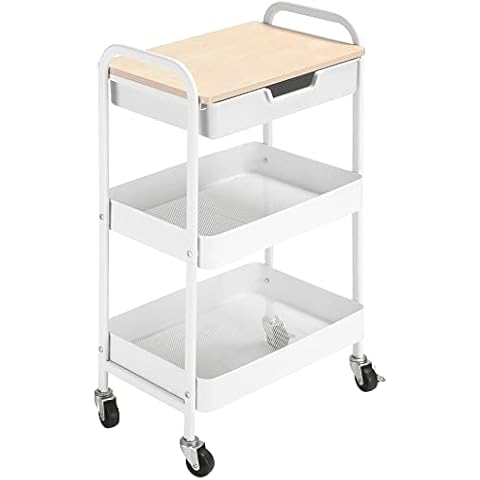 HOMCOM Carrito de Cocina con Ruedas y Cajón Extraíble Cover