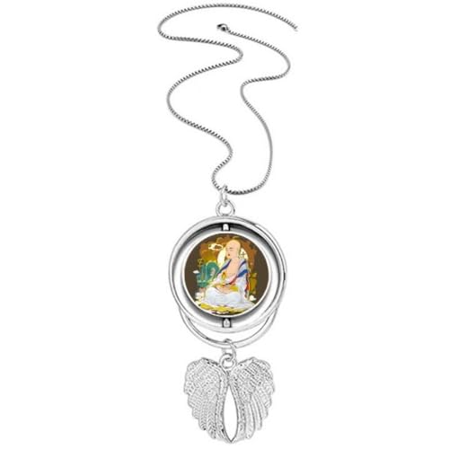 Collier pendentif ailes d'ange dix-huit Arhats en argent spirituel pour homme