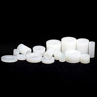 5mm / M5 White Nylon Spacers Plastic Standoffs Round Thick Washers, M5 x 10mm OD x 10mm Long - 5 Pack